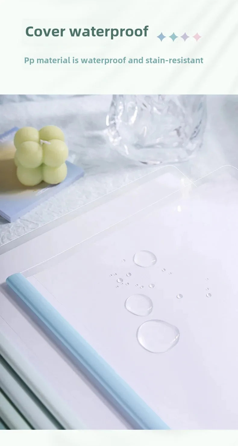 10pcs Transparent File Document Thicken Draw Rod A4 Folder Test Paper Storage Bag Clip Office Folder Organizer Office Supplies