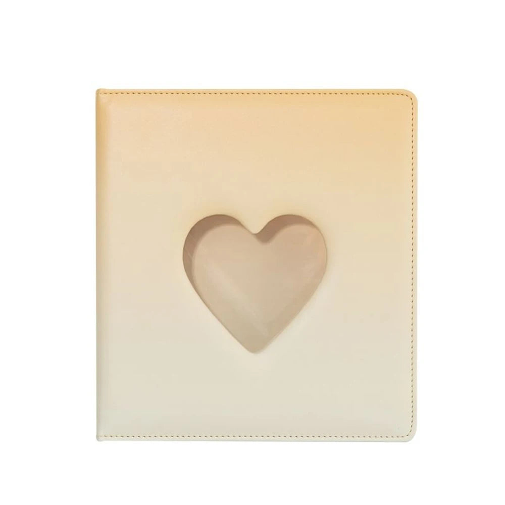 A5 3-Ring Macaron Gradient Heart Shaped Widening Photo Album Binder Photocard Card Holder for Photographs Scrapbooking Collector