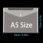 A5 Folder Bag 10Pcs Transparent Plastic Water Resistant File Holder File Paper Office Supplies Documents Sheet Protectors