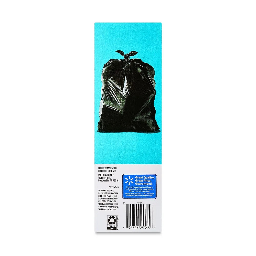 30 Gallon Large Flap Tie Trash Bags, 20 Bags for Kitchen Home Office Heavy Duty Garbage Can Liners