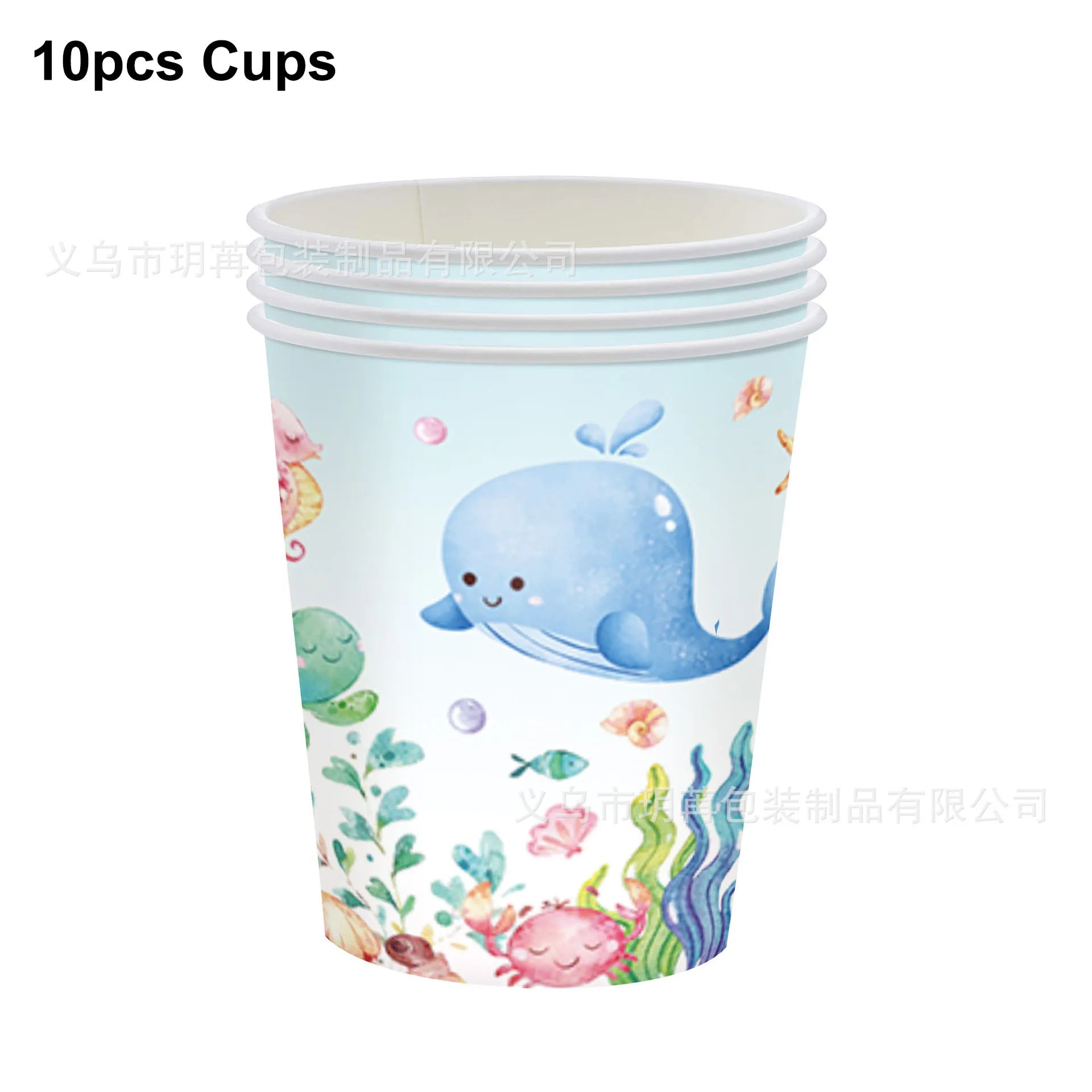 Ocean Sea Birthday Party Tableware Turtle Whale Print Plates Napkins Cups for Baby Shower Ocean Party Birthday Decorations