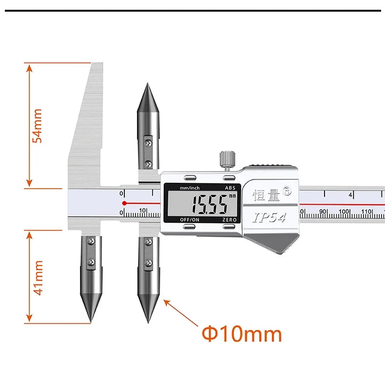 Edge-Center Distance, Center Distance, Digital Caliper, Cone Probe Hole Distance, Centerline Caliper, Edge-To-Hole Measurement