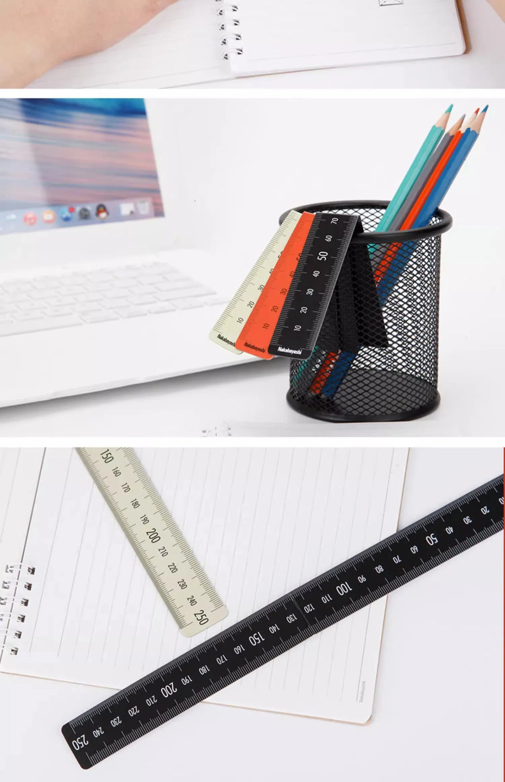 150/250mm Bookmark Rulers Flexible Folding Soft Magnetic Ruler Protable Foldable Pvc Magnetic Rulers Art Tools School Supplies