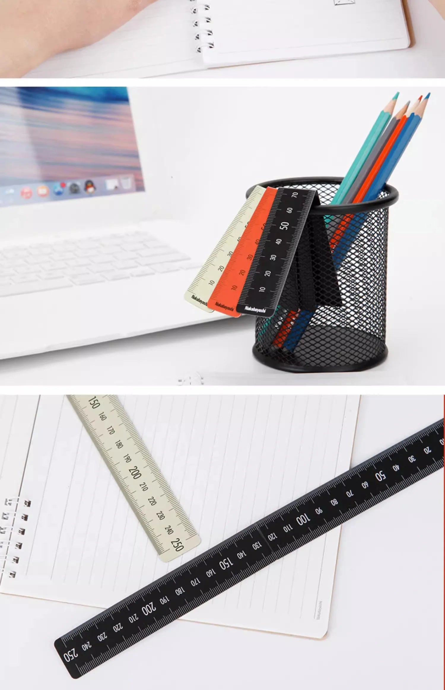 150/250mm Bookmark Rulers Flexible Folding Soft Magnetic Ruler Protable Foldable Pvc Magnetic Rulers Art Tools School Supplies