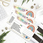 50/100/200Pcs Rainbow Teacher Mail Incentive Cards for Elementary Students Classroom Supplies