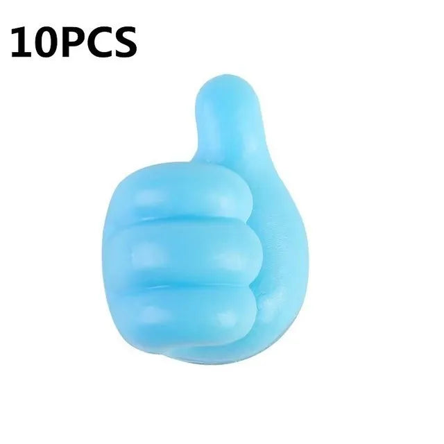 Silicone Thumb Wall Hook Cable Management Wire USB Organizer Clips Wall Hooks Hanger Storage Holder For Kitchen Bathroom Home