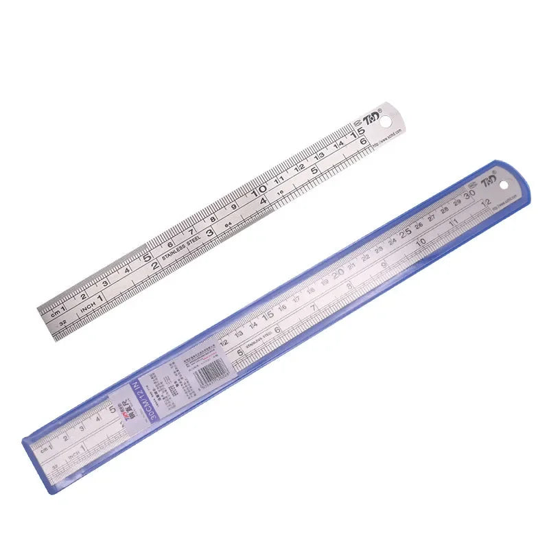 Stainless Steel Ruler Set 6 8 12 16 20 Inch Metal Rulers High Precision Double-Sided Engineering Drawing Office School Tools