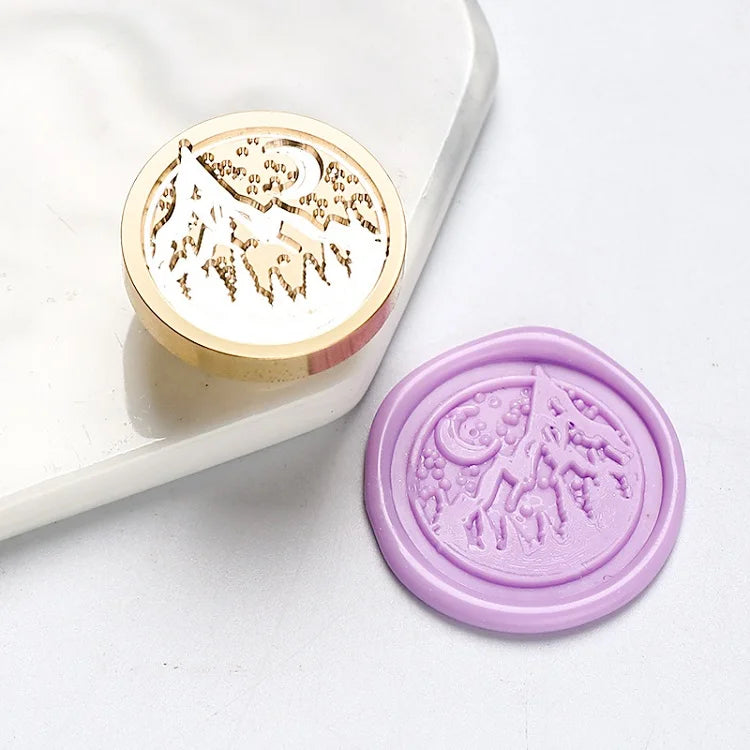 Star Sky Lotus Rose Pattern Wax Seal Stamp Retro Sealing Wax Stamp Replace Head Flowers Leaf Decorate Gift
