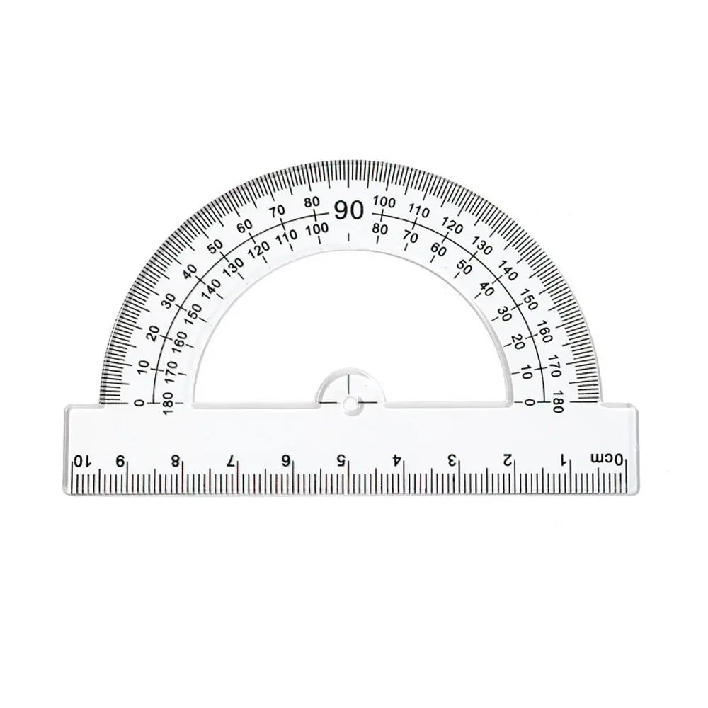 Professional Plastic Set Square Drafting Tools Transparent Angle Protractor Geometry With Handle Scale Ruler School Office