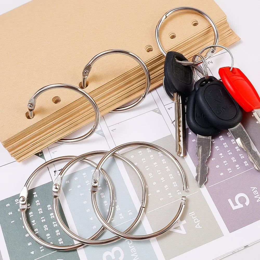 1-10PCS Binder Rings Loose Leaf Metal Book Ring Album Scrapbook Binders Craft Photo Organizer Keychain For Home Office