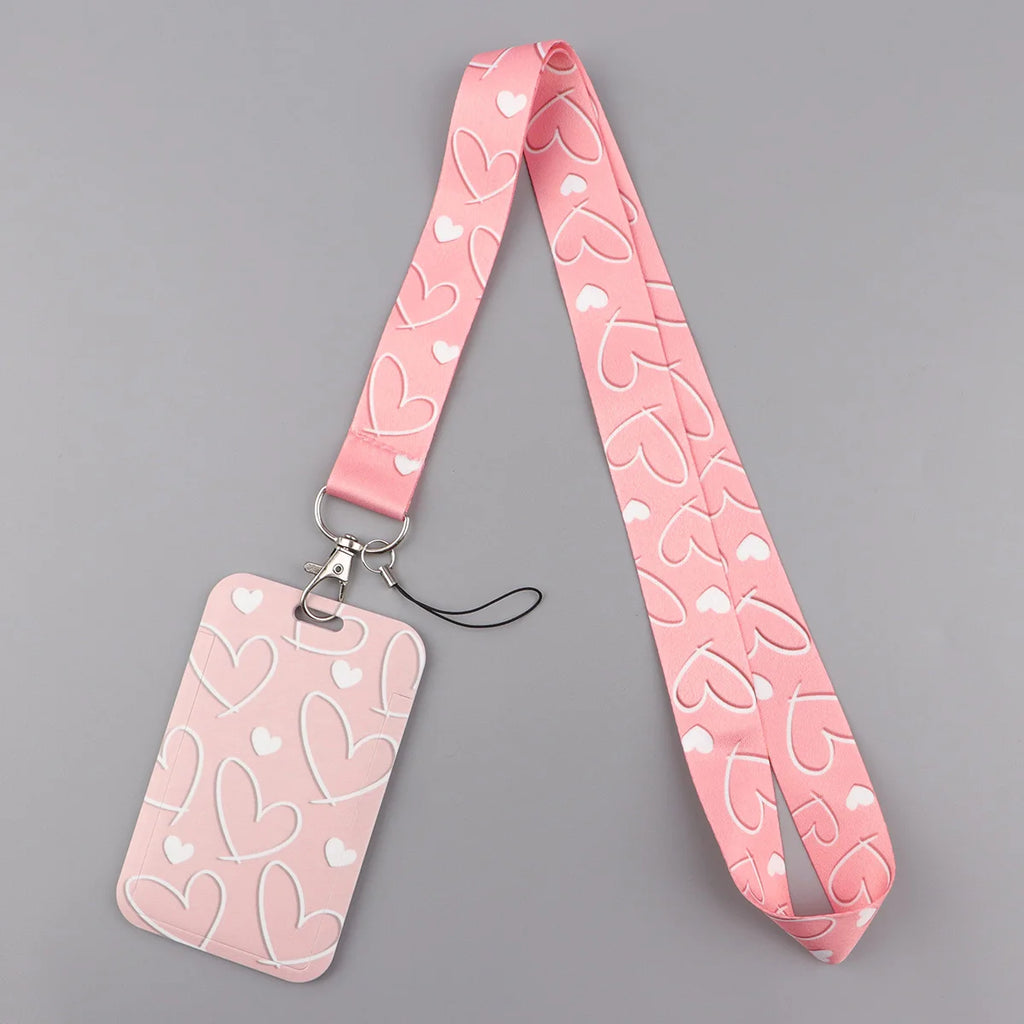 Heart Credential Holder Minimalist Style Lanyards for Key Neck Strap For Card Badge Gym Keychain Keyring Accessories Gifts