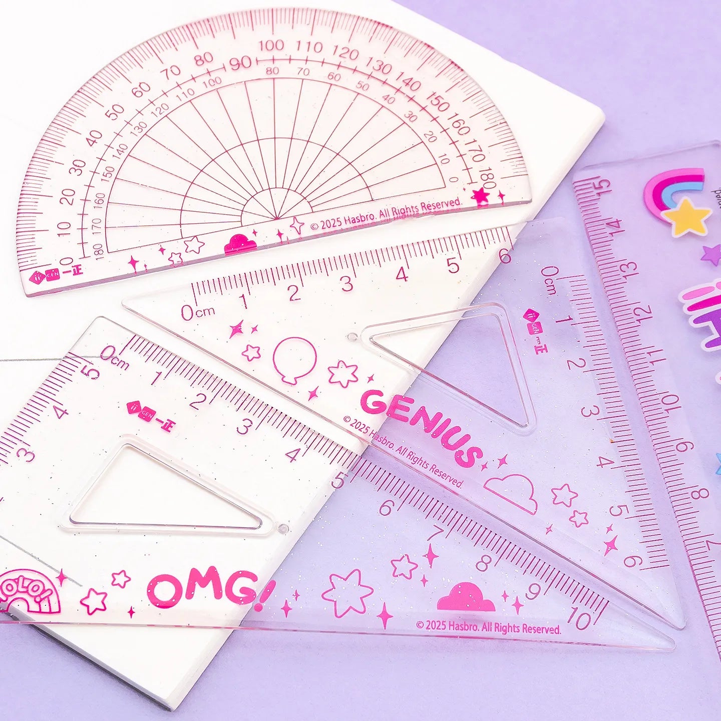 Iigen Ruler Set My Little Pony Flexible Transparent 15cm Triangular Ruler Protractor For School Office Stationery