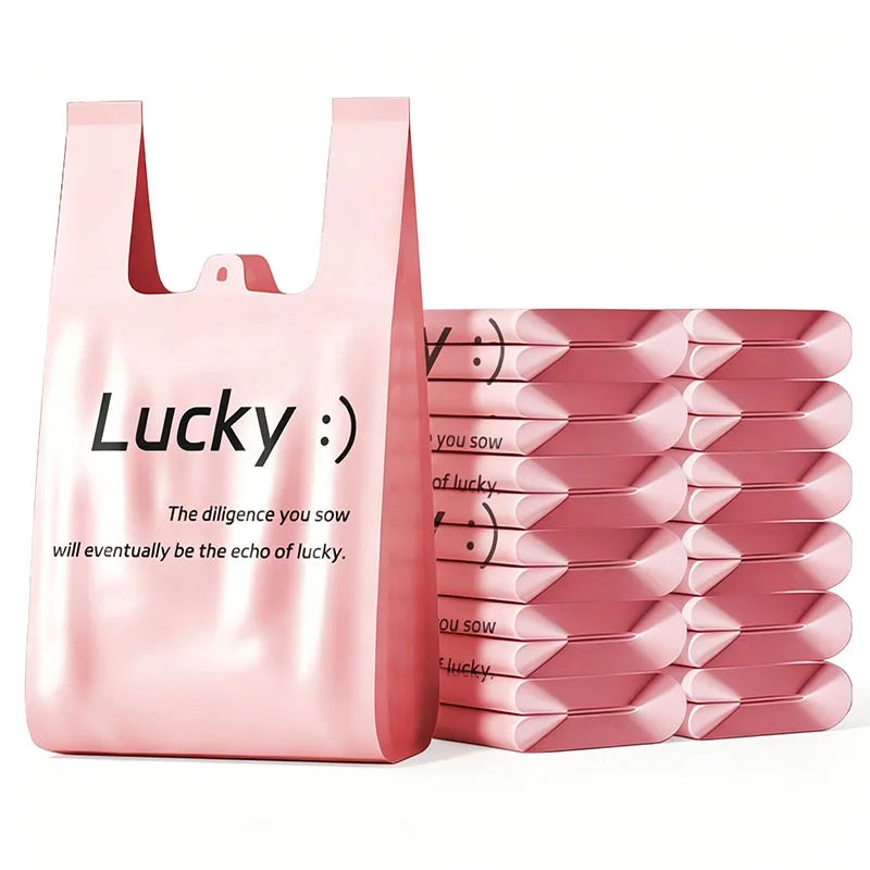200pcs Heavy Duty Vest Trash Bags with Handles, Thick Disposable Plastic Garbage Bags for Home Bathroom & Kitchen