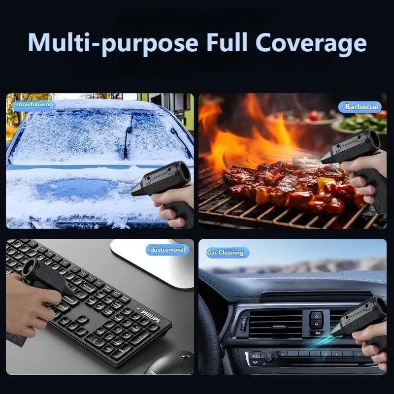 Powerful Turbo Air Blower 130000RPM Cordless Dust Cleaner With 4000mAh Battery, 3 Speed Levels, Magnetic Nozzle For Home