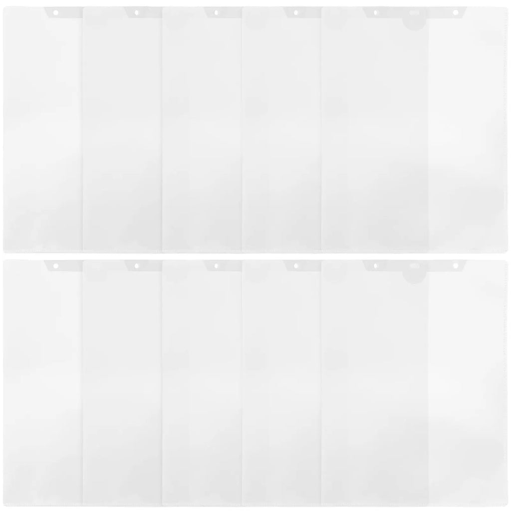 10Pcs Hanging File Folder Clear Plastic Document Holder Portable Paper Storage Bag Office Use File Organizer Document Protector