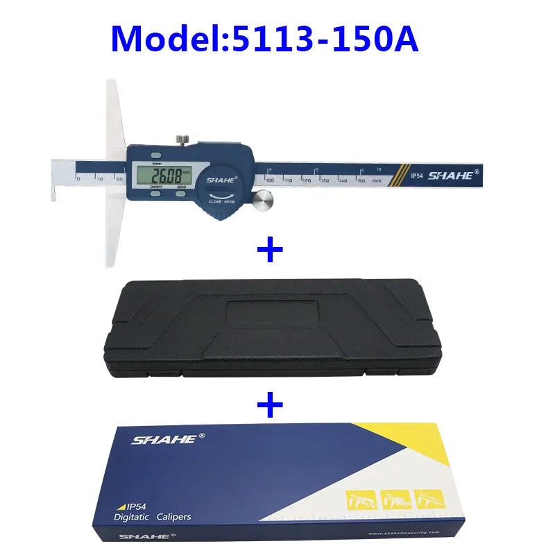 SHAHE 150/200/300mm Electronic Ruler Digital Depth Vernier Caliper Micrometro Depth Gauge Measuring Tools