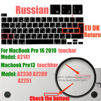 Russian Layout MacBook Pro Keyboard Cover 14" 16" M4 M3 M2 M1 Pro, MacBook Air 15" 13.6" M3 M2 Silicone Skin, US/EU Version