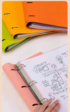 New A4 PU Leather Notebook Binder, Refillable 3/4 Round Ring Binder Cover for A4 Filler Paper, Notebook Personal Planner Binder