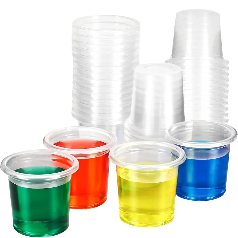 0.6oz/20ml Disposable Mini Jello Shots Cups,Tiny Clear Plastic Sample Cups for Tequila Alcohol Tasting,One Shot Cheers Party