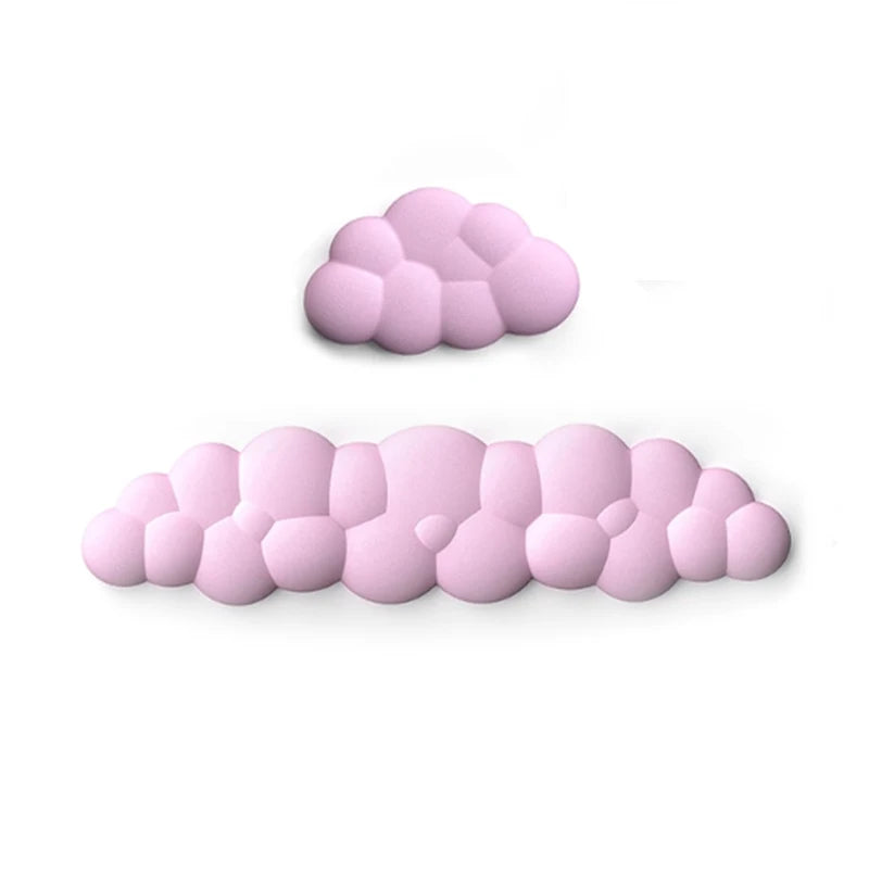 Cloud Shape Wrist Rest Pad Soft  PU Material Anti-Slip Rubber Base Memory Foam for 100 Keys 87 Keys 68keys Keyboard Mousepad