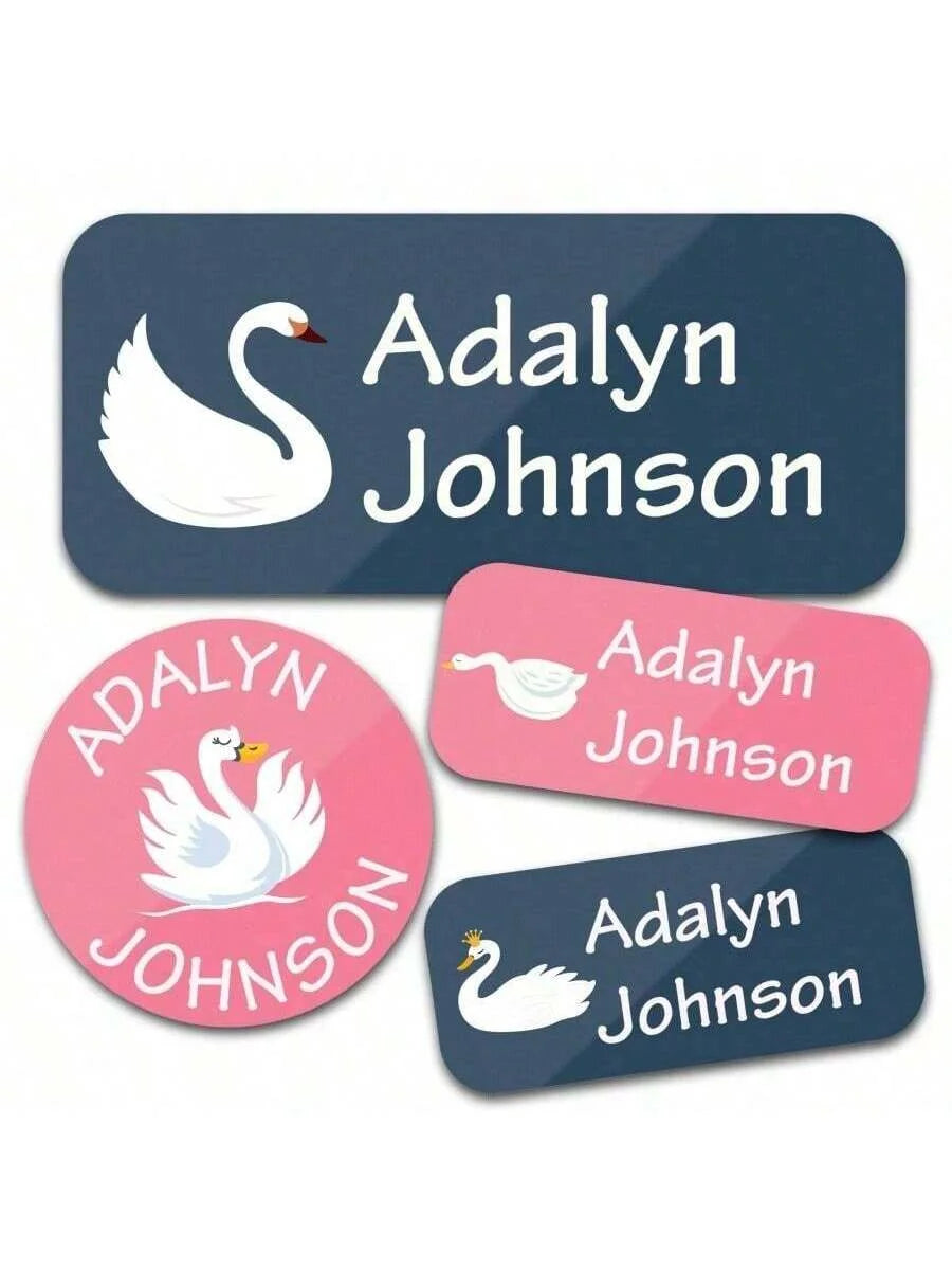 Custom Name Stickers 130 Pieces - Waterproof Personalized Adhesive Labels for Clothing