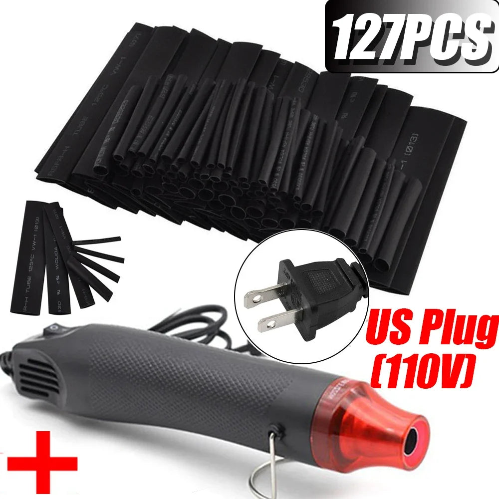 580/328/127PCS Heat Shrink Tubing Wrapping Kit 2:1 Shrinkable Wire Shrinking Wrap Tubing Wire Connect Cover Protection Sleeving