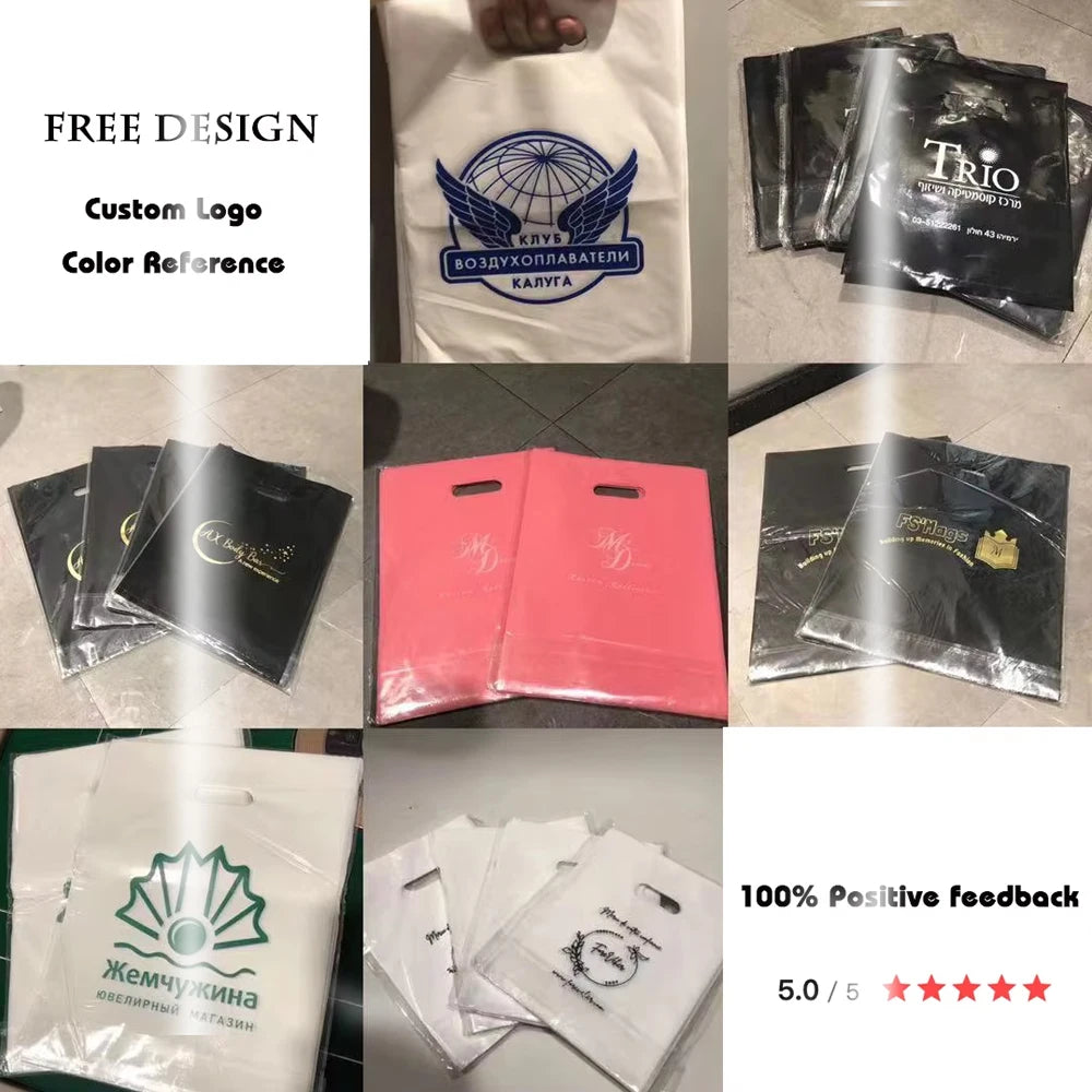100Pcs Customized Logo Mailers Plastic Bags Gift Bags Mailing Opaque Packaging Postal Boutique Shopping Bags Printing Logo Bags