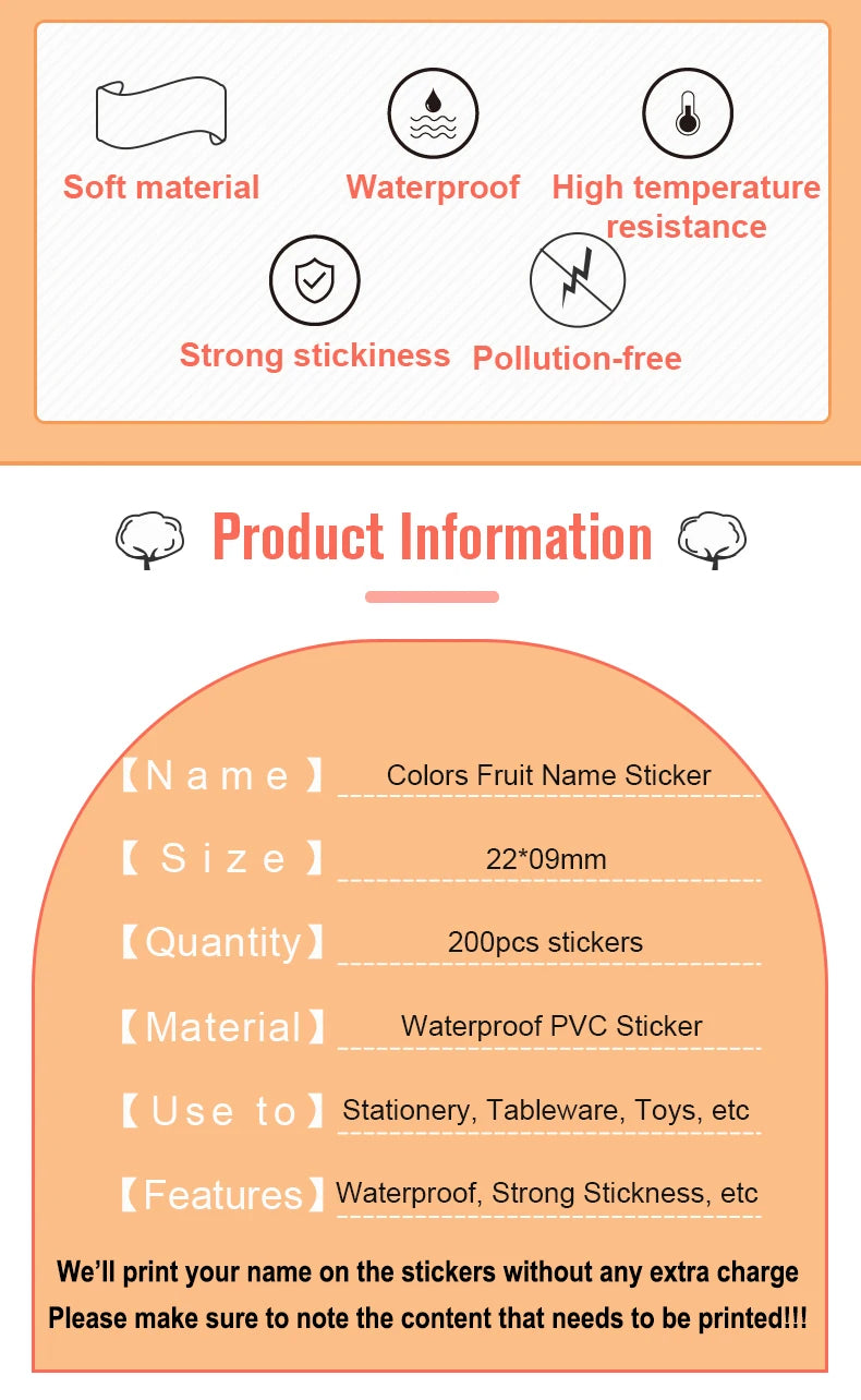 60/500pcs Name Tag Sticker Custom Waterproof Kawaii Stickers Decals Personalized First Name Label for Children School Stationery