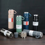 One Cup Three Lid Thermos Cup Set 304 Stainless Steel Handle Lid Gift Cup Men's And Women's Portable Gift Box Set