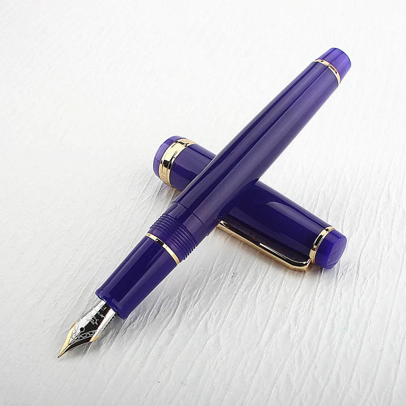 Jinhao 82 Fountain Pen Acrylic EF/F/M/Bent Nib Golden Trim with Converter Writing Pen