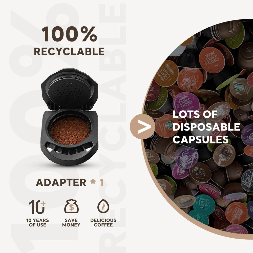 ICafilas Coffee Adapter Dolce Gusto Reusable Capsule Adapter with Genio S Piccolo Coffee Machine Accessories
