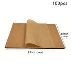 50/100Pcs Parchment Paper Baking Sheets Non-Stick Precut Baking Parchment Baking Paper Will Not Curl Burn Wax Paper
