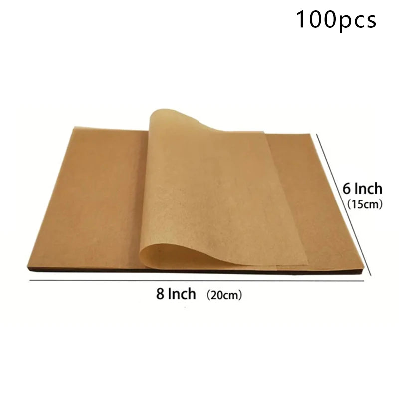50/100Pcs Parchment Paper Baking Sheets Non-Stick Precut Baking Parchment Baking Paper Will Not Curl Burn Wax Paper