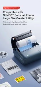 Niimbot B4 Thermal Label Printer Large Size 20-110mmm Print Width Label Sitcker Machine Shipping Label Business Office Use