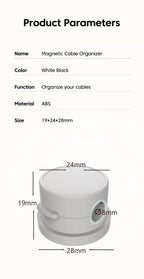 360 Rotation Magnetic Cable Clip Cable Organizer Holder Adhesive Wire Keeper Management USB Charging Line Winder For Home Office