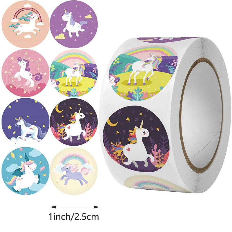 100-500pc Stickers Rolling Animal Roll Stickers Small Cute Game Sticker DIY Gift Sealing Label Decoration