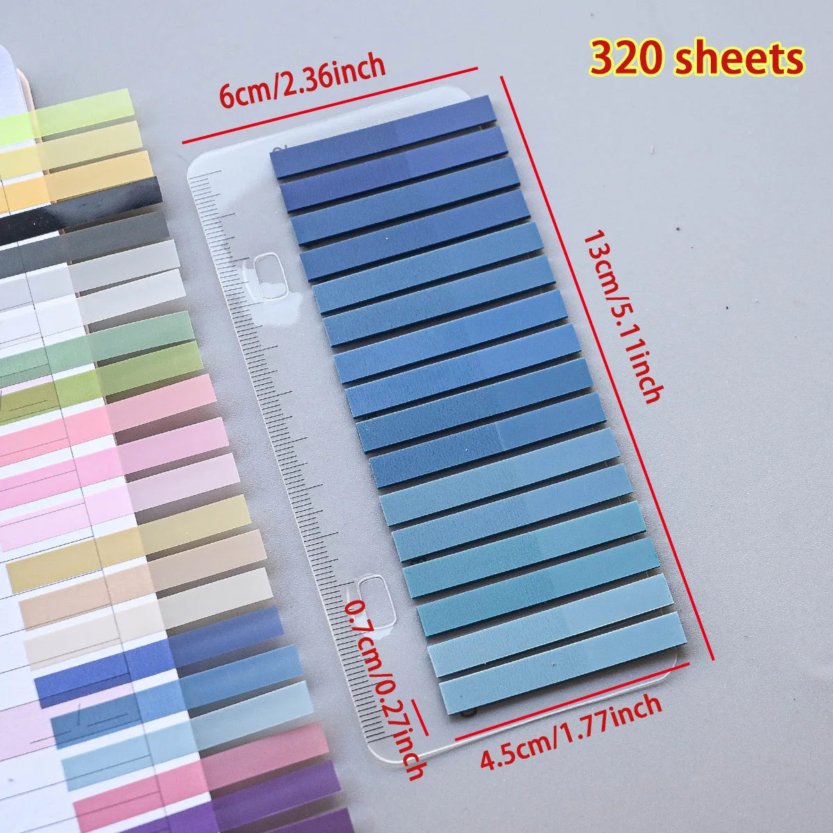 320PCS Clear Sticky Notes Self-Adhesive Colorful Memo Pads for Office School Book Annotation Index Tabs Stationery