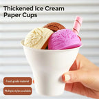 New 10Pcs Disposable Ice Cream Cup Dessert Cake Paper Cup Shaved Ice Yogurt Bowl Food Grade Tiramisu Dessert Pulp Cups