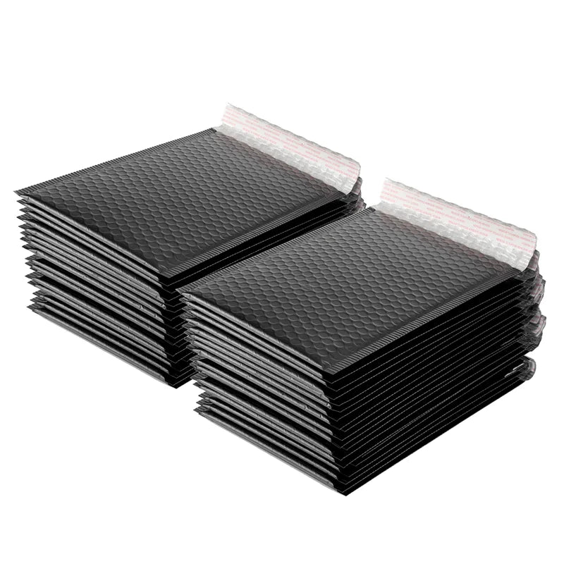 50PCS Aluminized Film Bubble Mailer Gold Mailing Envelope Waterproof Courier Bag Padded Bubble Envelopes Pack Bag for Shipping