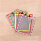 2-10pcs Document Storage Bag Reusable Waterproof Clear Color Random File Folder Dry Wiping Kids Drawing Board for School Office
