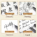 BAOKE 4-Size Calligraphy Pen Set for Writing, Drawing & Hand Lettering, Black Ink Brush Markers for Art, Calligraphy, Sketching