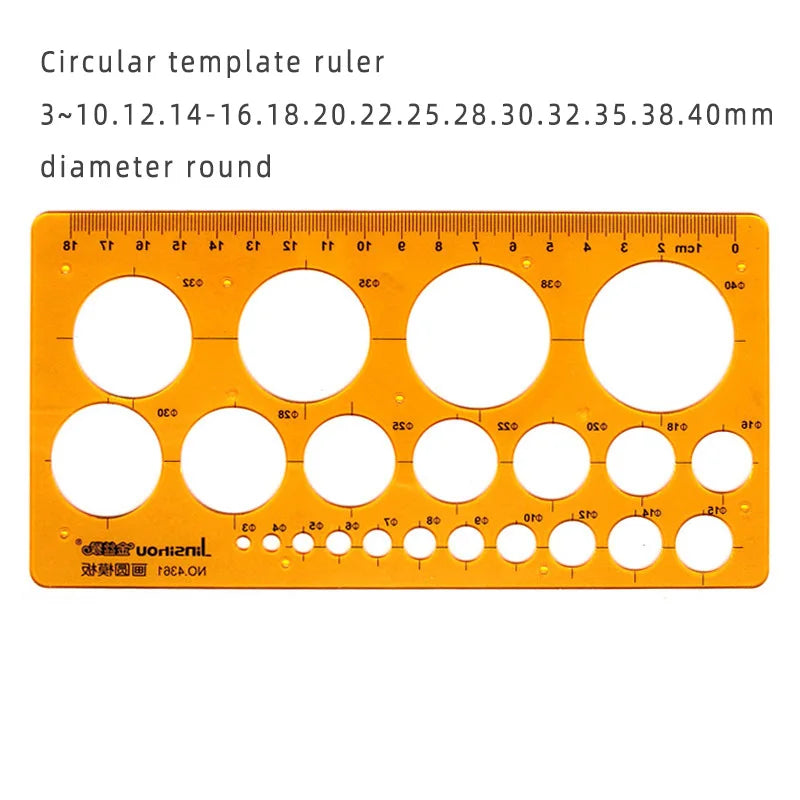 Template Measuring Ruler Circular Oval Ruler Durable K Resin Drawing Design Furniture Architect Template Drafting Ruler