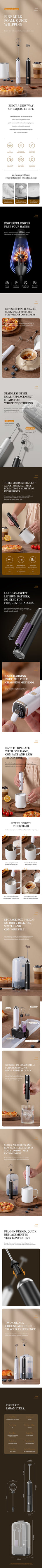 2026 New Electric Milk Frother Egg Beater Wireless Type-C Charging 3 Speeds Mini Handheld Foam Maker Coffee Whisk Cooking Tools