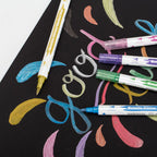 10PCS Dual Tip Metallic Marker Pens Brush & Fine Nibs Paint Markers For DIY Cards Scrapbooking Art Supplies, Back To School