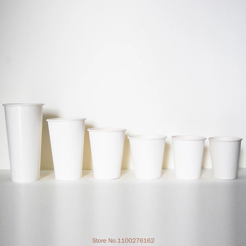 100pcs/pack 100ml Small Paper Cup White Coffee Cup Tea Milk Cup Disposable Party Supplies