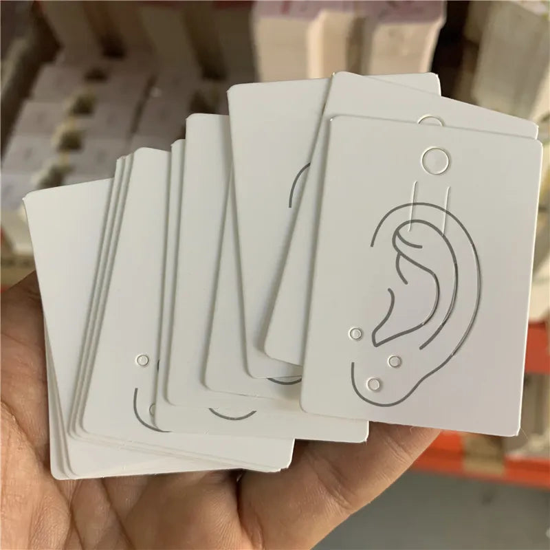 50pcs Earrings Jewelry Display Cards Kraft Paper Packing Tag for diy Jewelry Ear Bone Clip Nails Holder Hanging Retail Price Tag