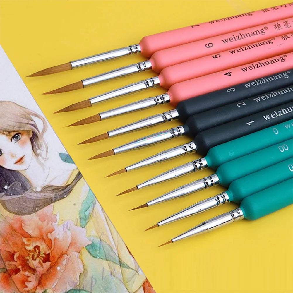 3/4Pcs Wolves Hair Brush Chinese Calligraphy Pen Hook Line Paint Brush Chinese Calligraphy Brush Art Oil Painting Drawing Brush