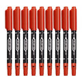 9Pcs/Set Twin Tip Permanent Art Marker Pen Double Headed Oily Waterproof Ink  Black Blue Red 0.5mm 1mm Drawing Logistics Glass