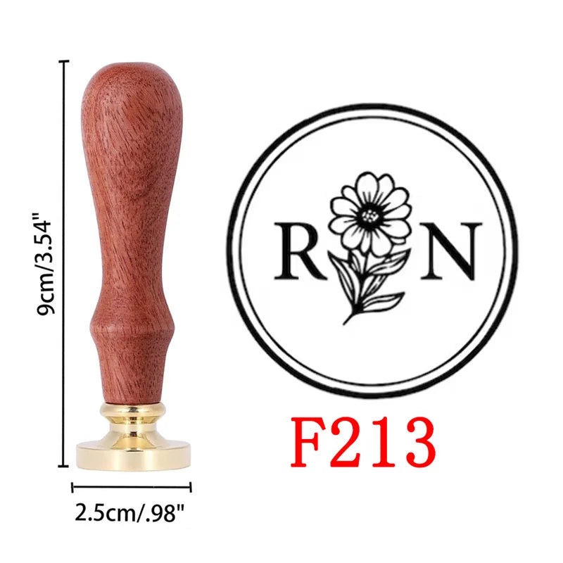 Custom Wax Seal Stamp and Wooden Handle set, For Wedding Invitation, Multiple Designs, Personalized Logo Wax Stamp, Initial Wax