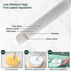 OCOOSO 2 in 1 Electric Milk Frother Rechargeable Coffee Milk Frother 3 Speed Adjustable Milk Frother Handheld Electric Dual Head